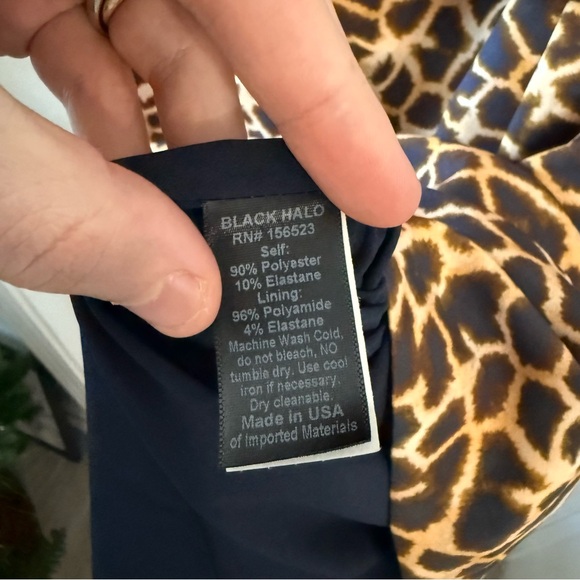 Black Halo Leopard Print Sheath Dress | Short Sleeve | Size 8 | NWT - Picture 4 of 5